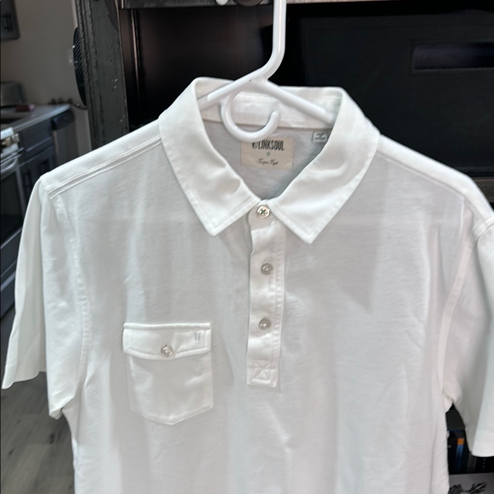 Linksoul Men's White Polo Shirt